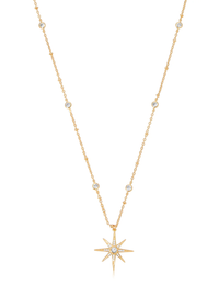Starburst Pendant Necklace, Gold