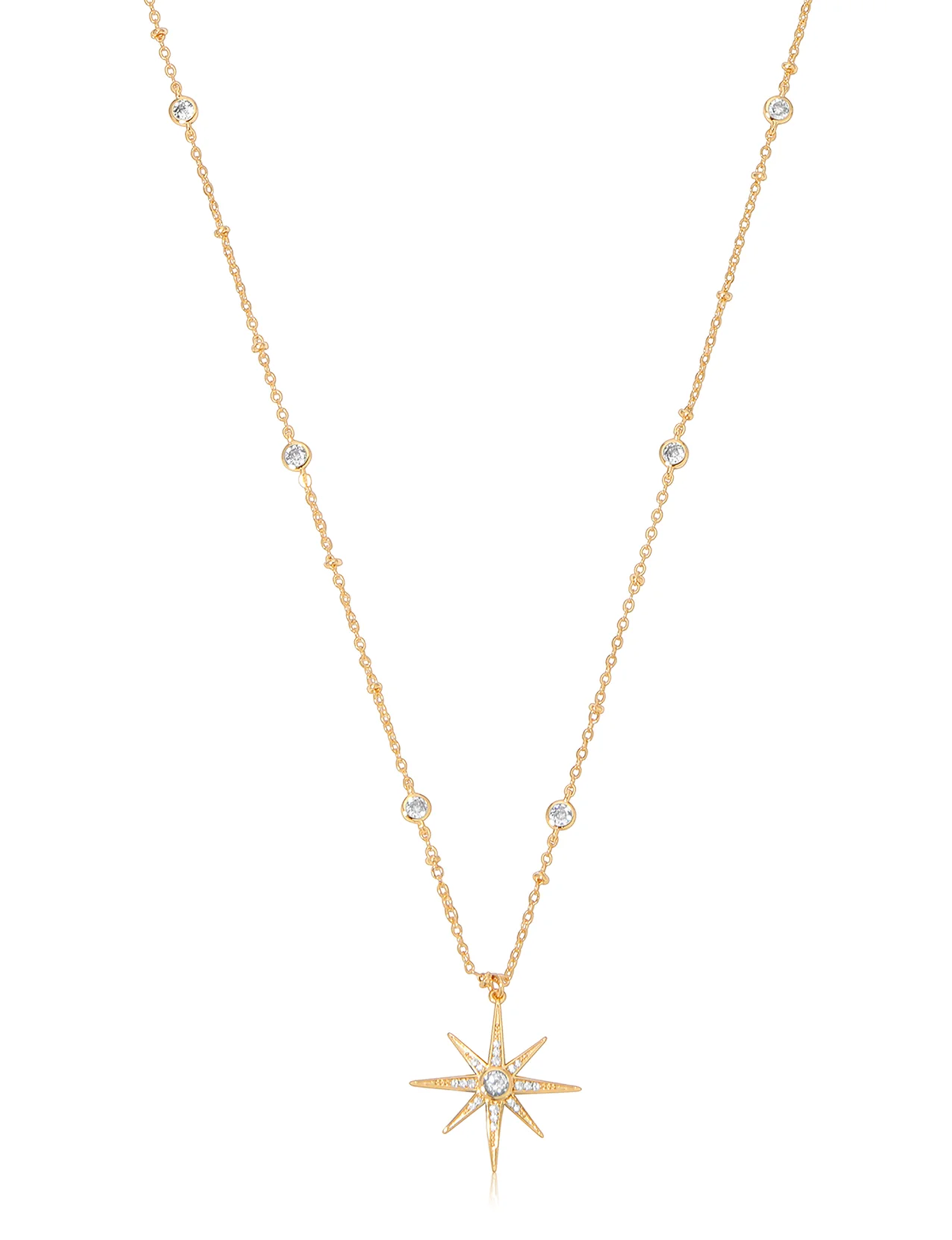 Starburst Pendant Necklace, Gold
