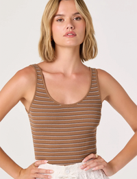 Kaylea Sweater Top, Brown Stripe
