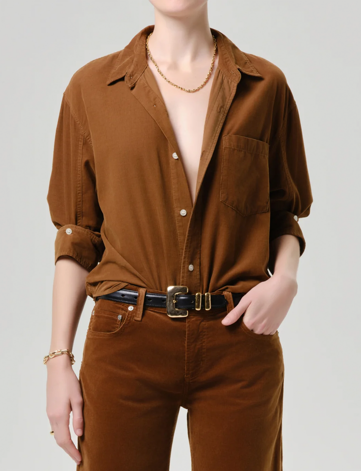 Kayla Corduroy Shirt, Manuka