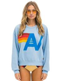 Relaxed Logo Crew Stitch Sweatshirt, Ice