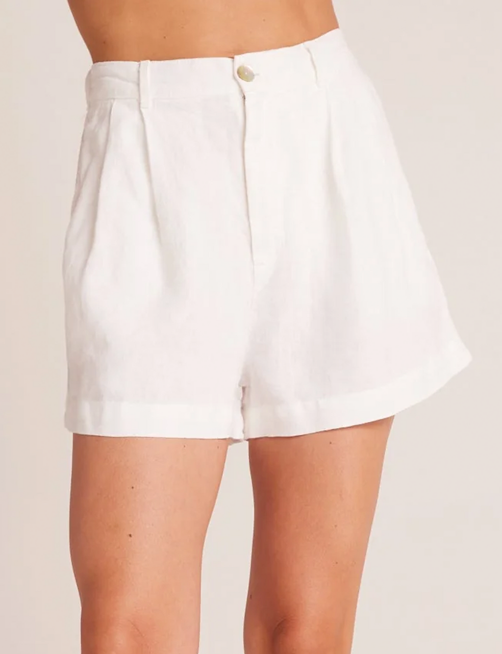 Pleat Front Trouser Short, White