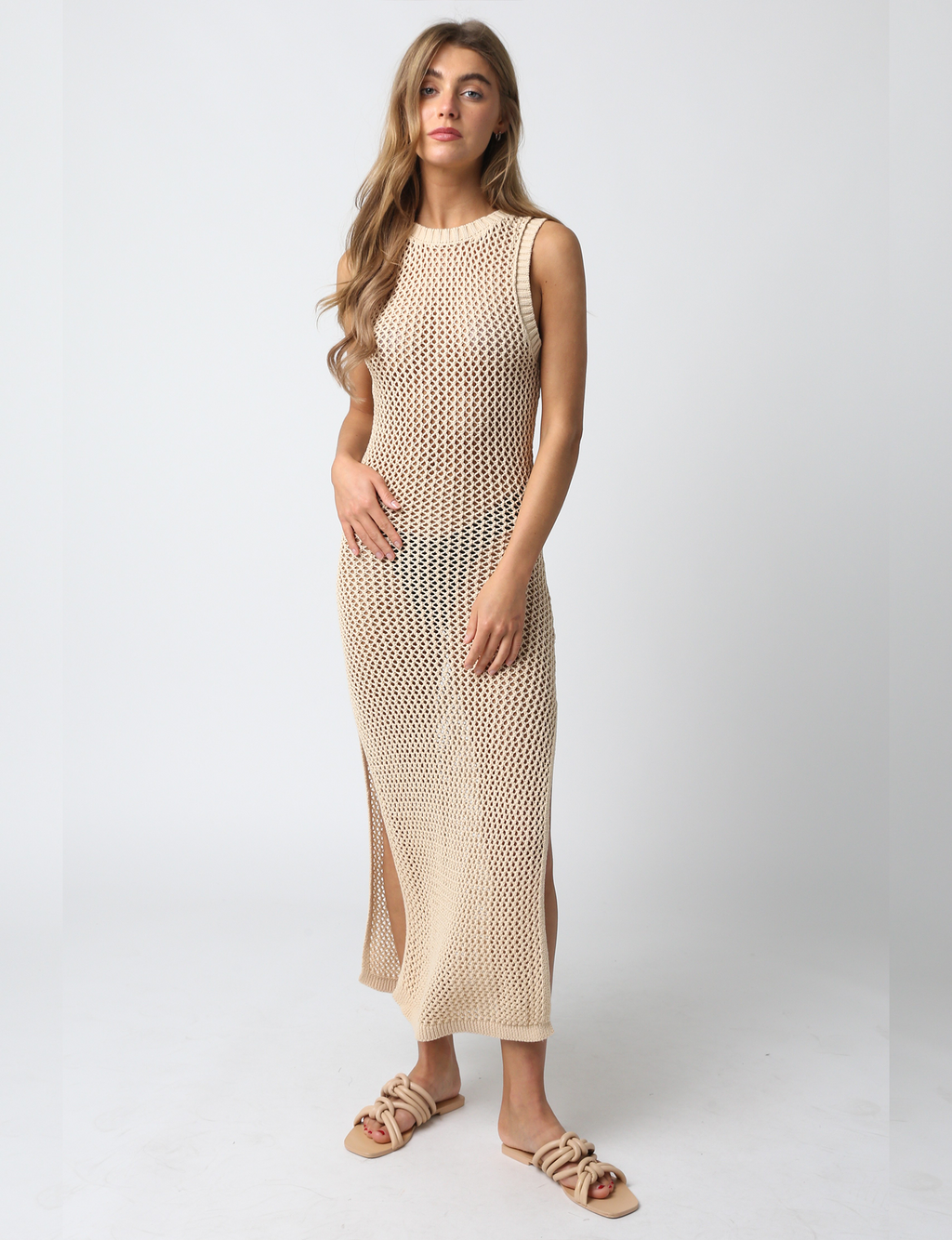 Mia Crochet Cover Up, Natural