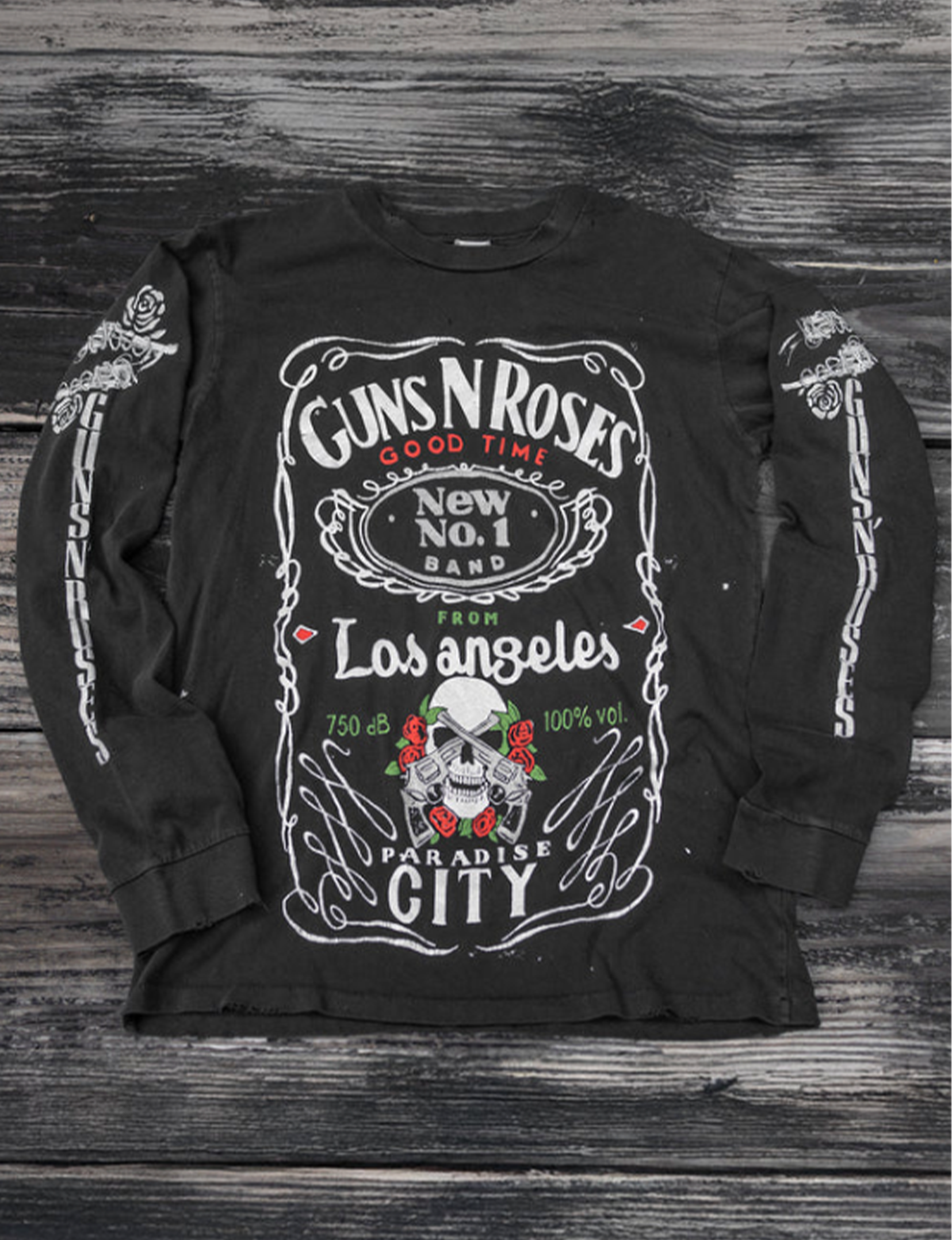 Guns N Roses Good Time LA Long Sleeve, Coal