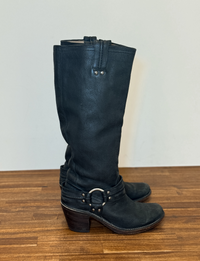 Frye Tall Harness Boots, Black Leather