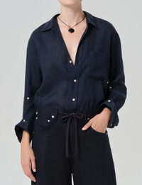 Kayla Shrunken Shirt, True Navy