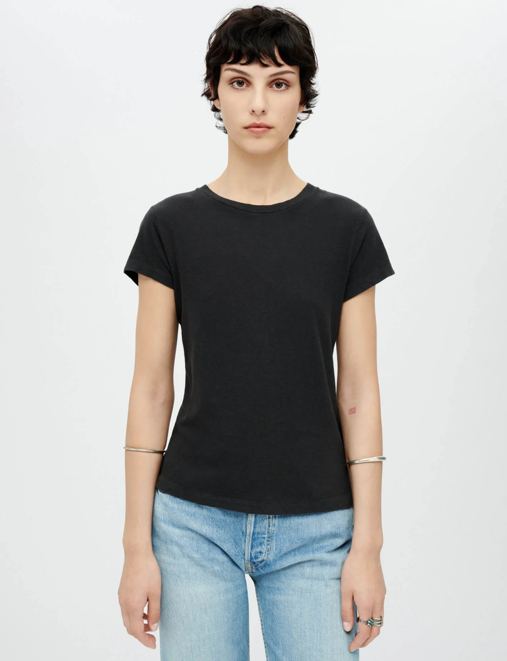 60s Slim Tee, Washed Black