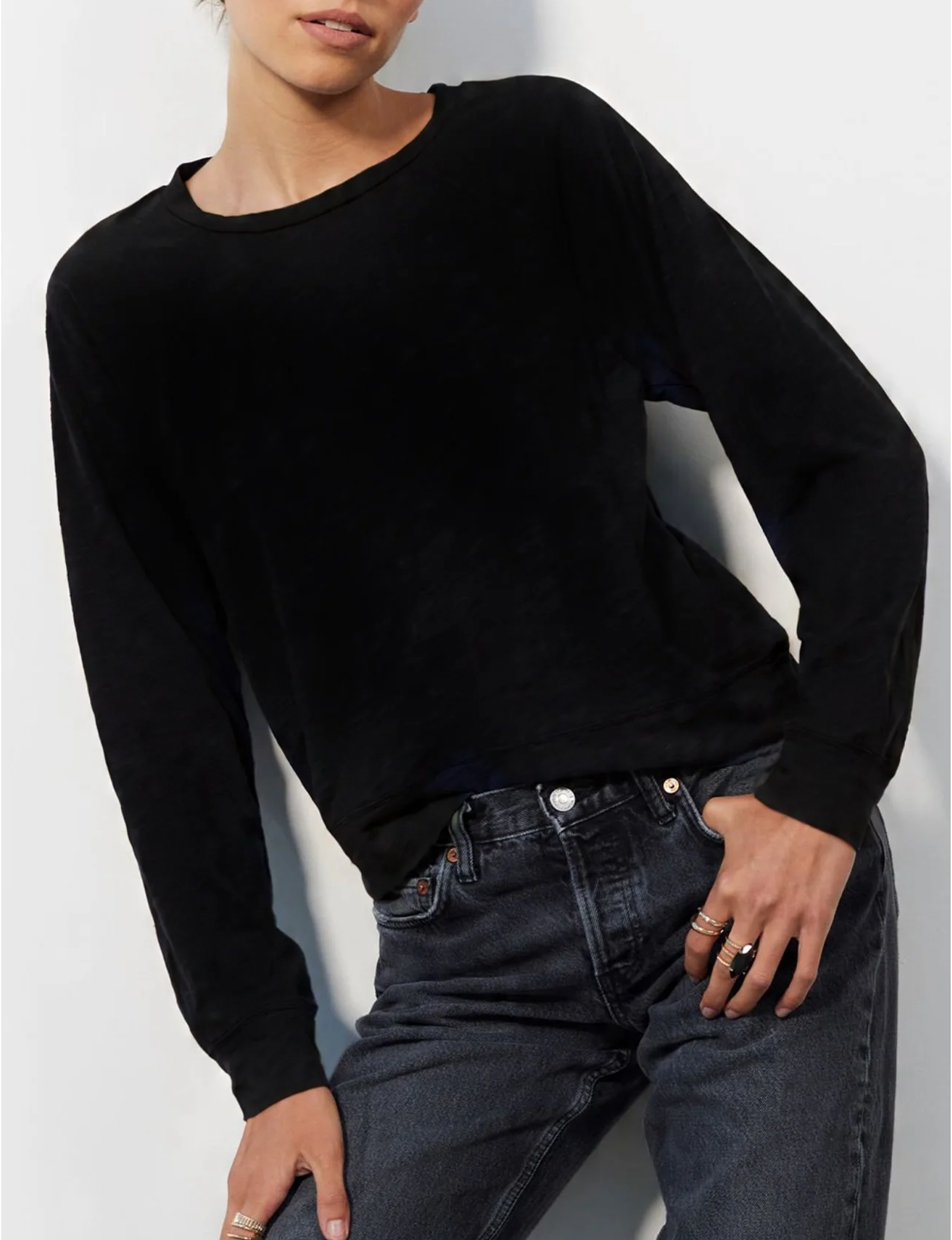 Slouchy Max Raglan, Black