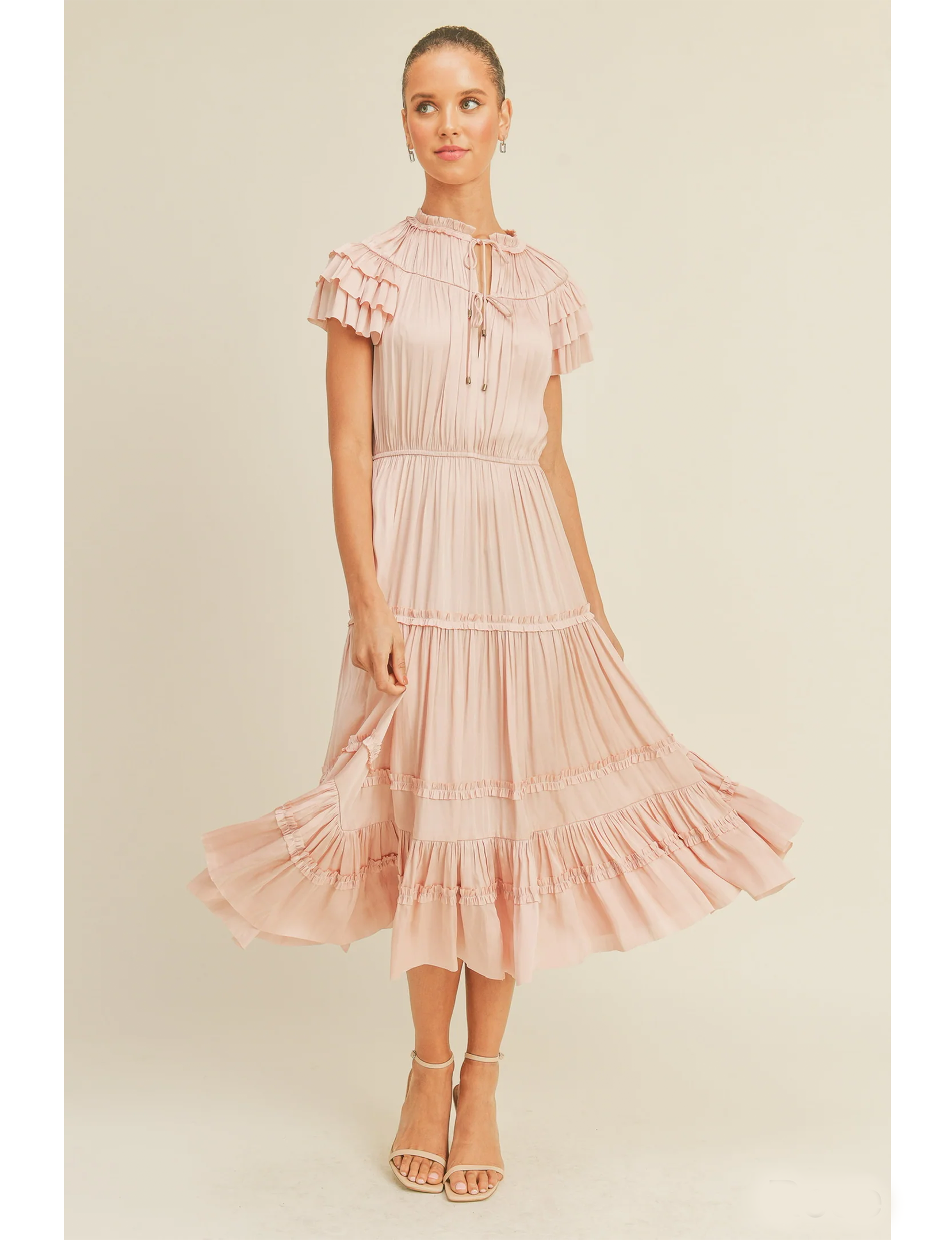 Kianna Short Sleeve Dress, Rose