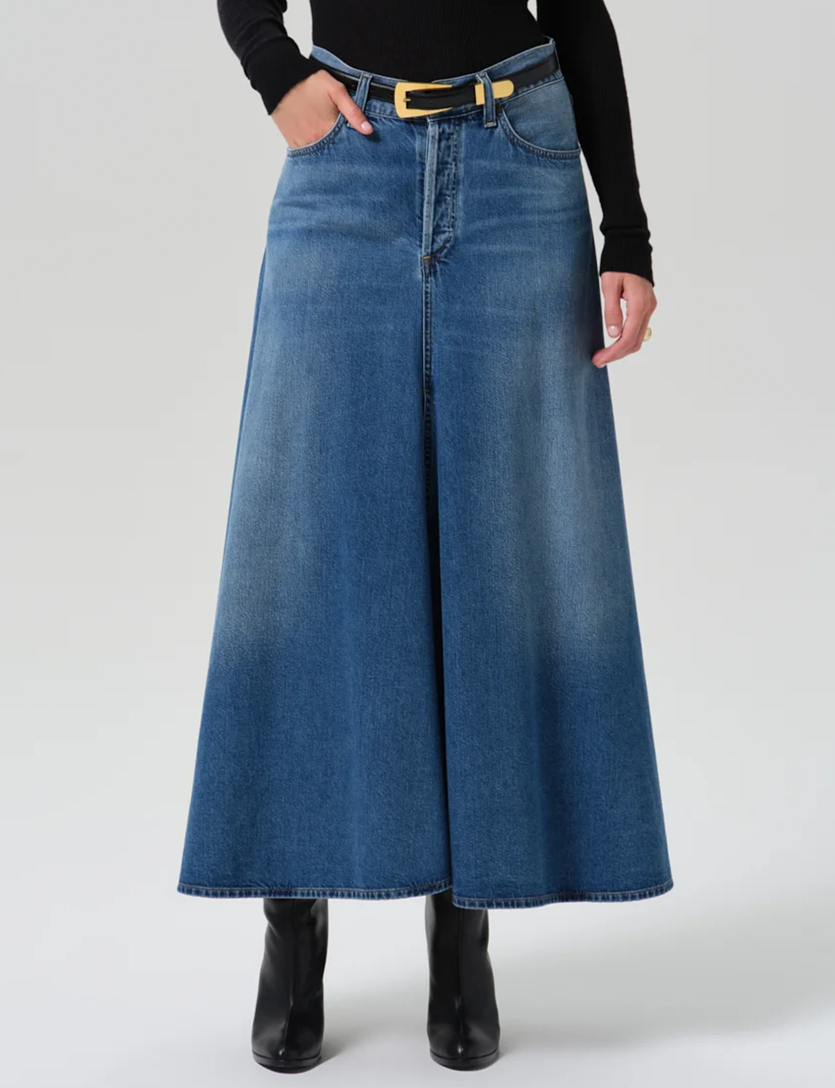 Fluid Maxi Skirt, Iris