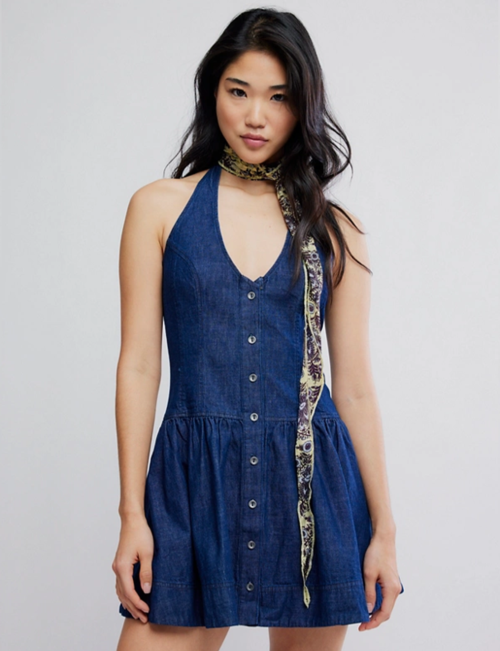 Clean Break Denim Mini Dress, Night Wash