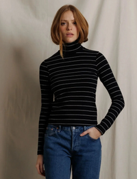 Cindy Turtleneck, Black Stripe