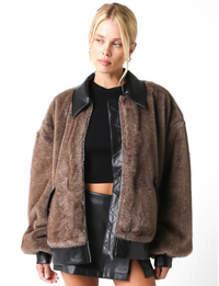 Carrie Oversized Jacket, Brown