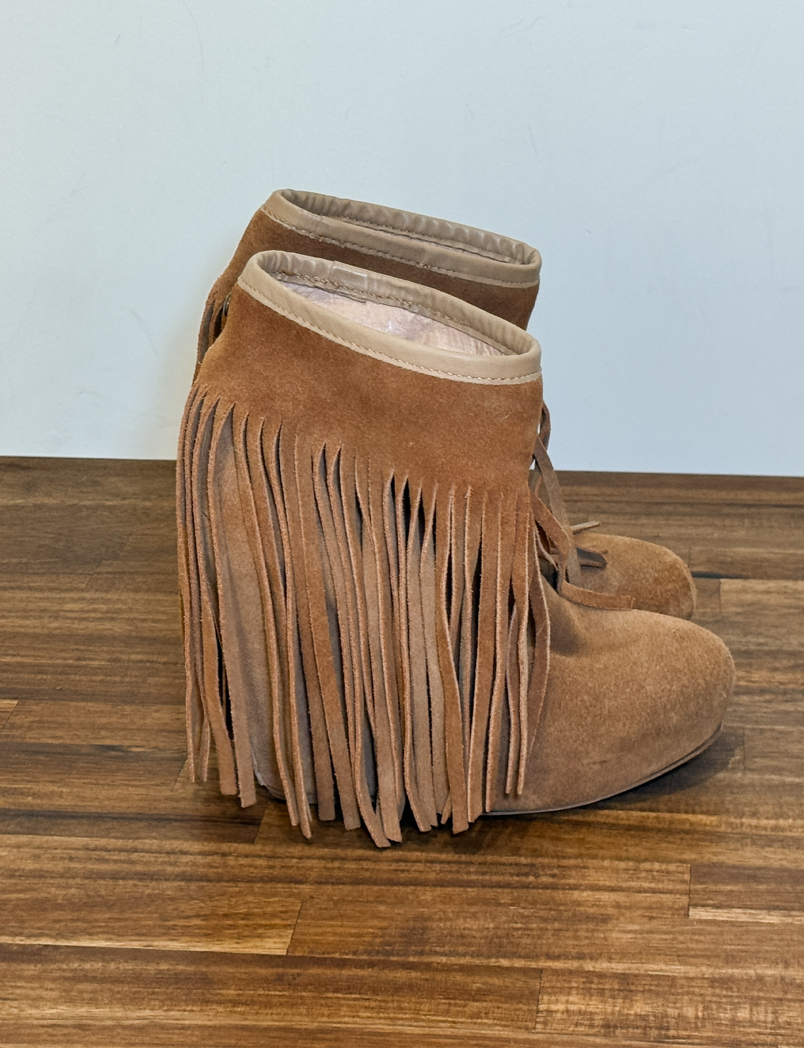 Koolaburra Fringe Boot, Tan Suede