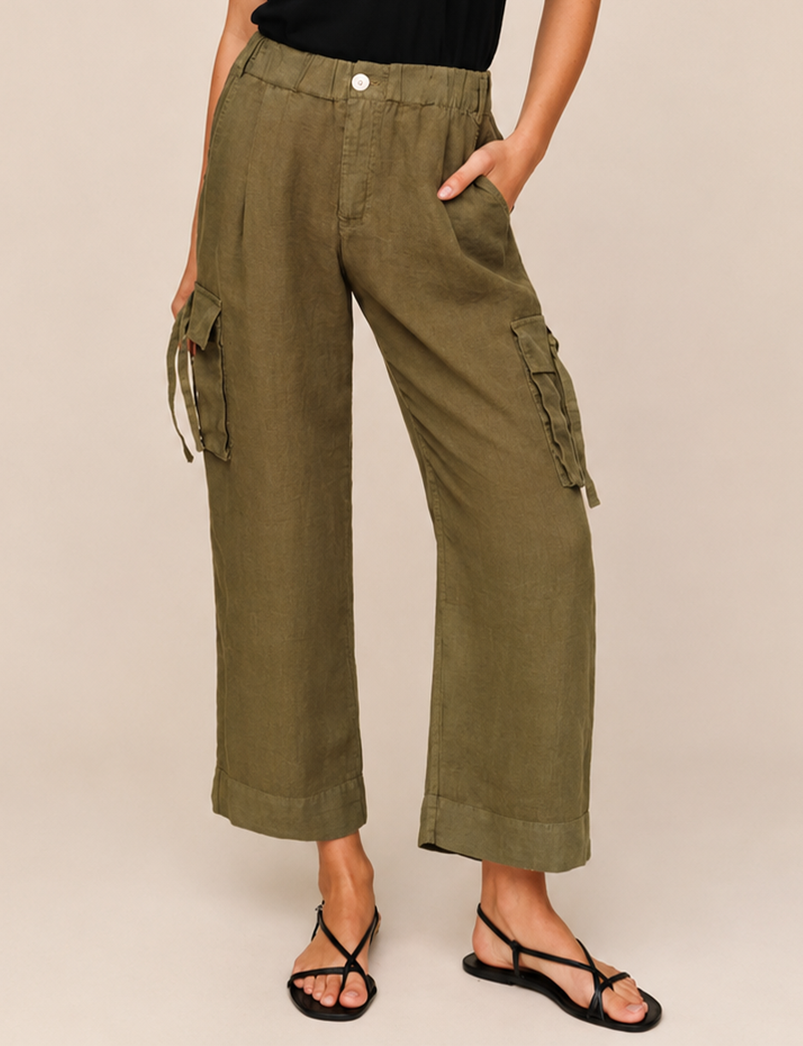 Cargo Ties Pant, Olive Stone