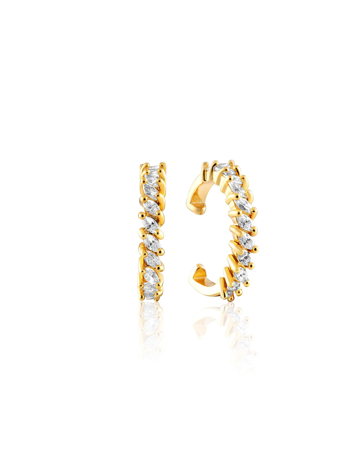 Jagged Baguette Ear Cuff, Gold