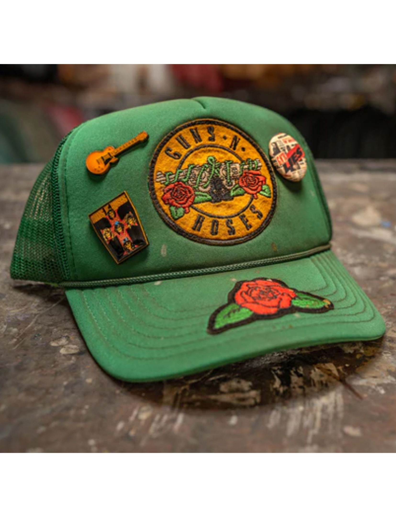 Guns N Roses Trucker Hat, Green