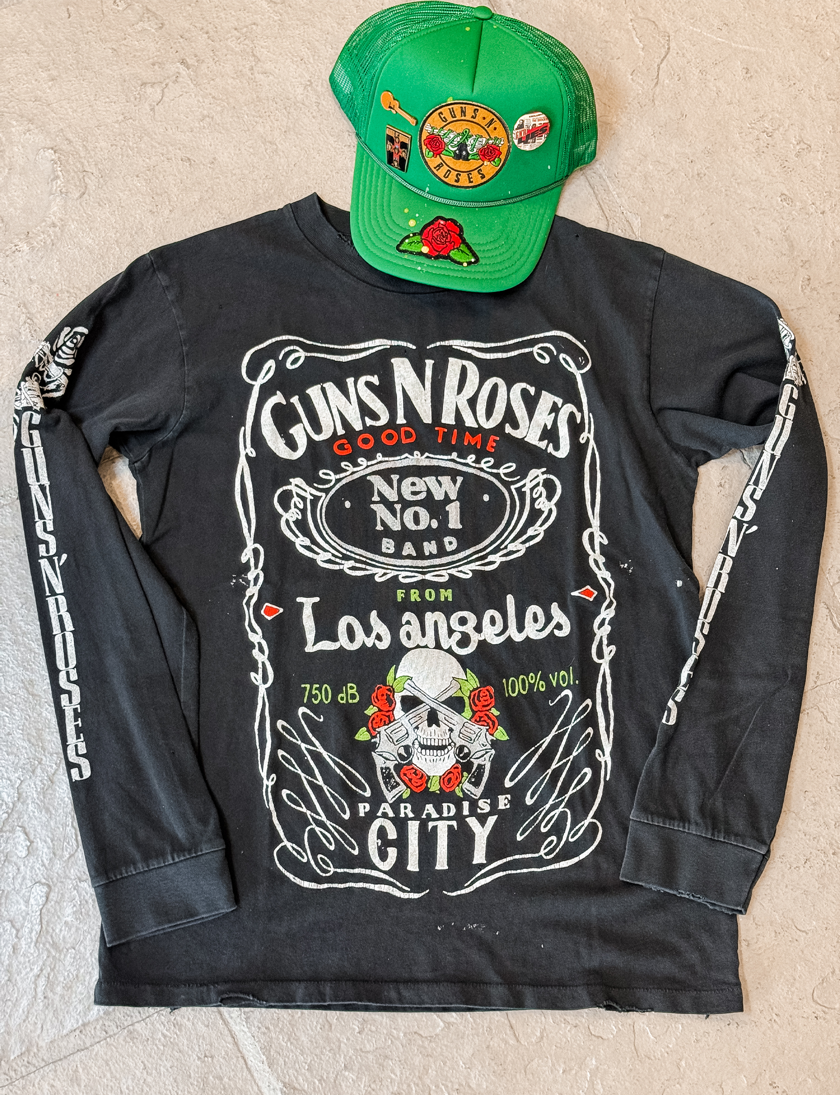 Guns N Roses Good Time LA Long Sleeve, Coal