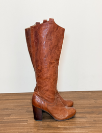 Frye Carson Heel Tab Tall Leather Boot, Brown Leather