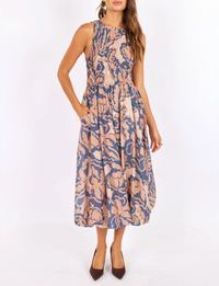 Wild City Midi Dress, Navy/Multi