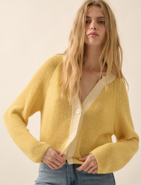 Contrast Cardi, Butter Yellow