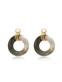 Iridescent Shell Earrings, Gold