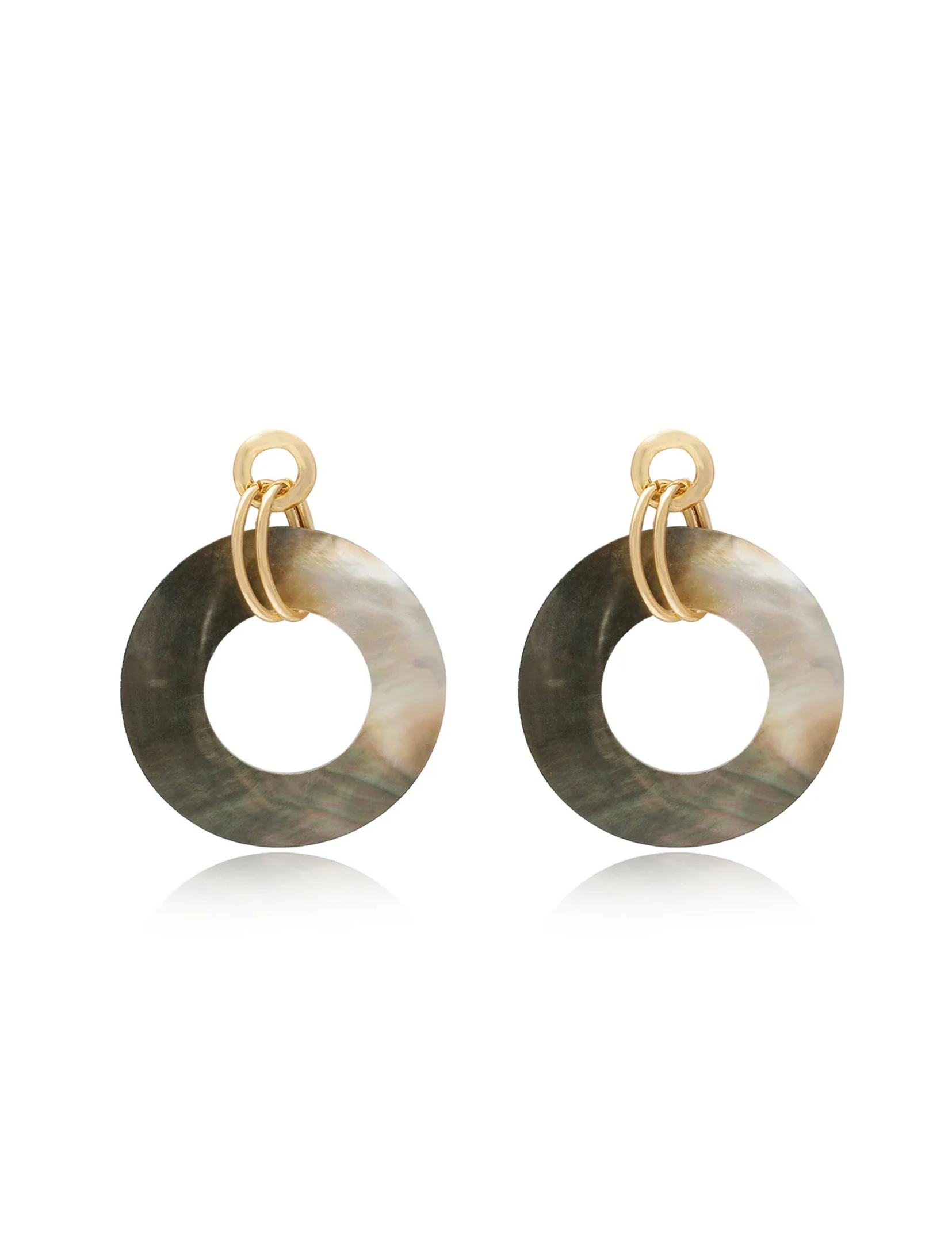 Iridescent Shell Earrings, Gold