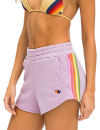 5 Stripe Women's Lounger Short, Mauve/Pink Green