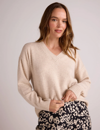 V-Neck Sweater, Ivory Oat