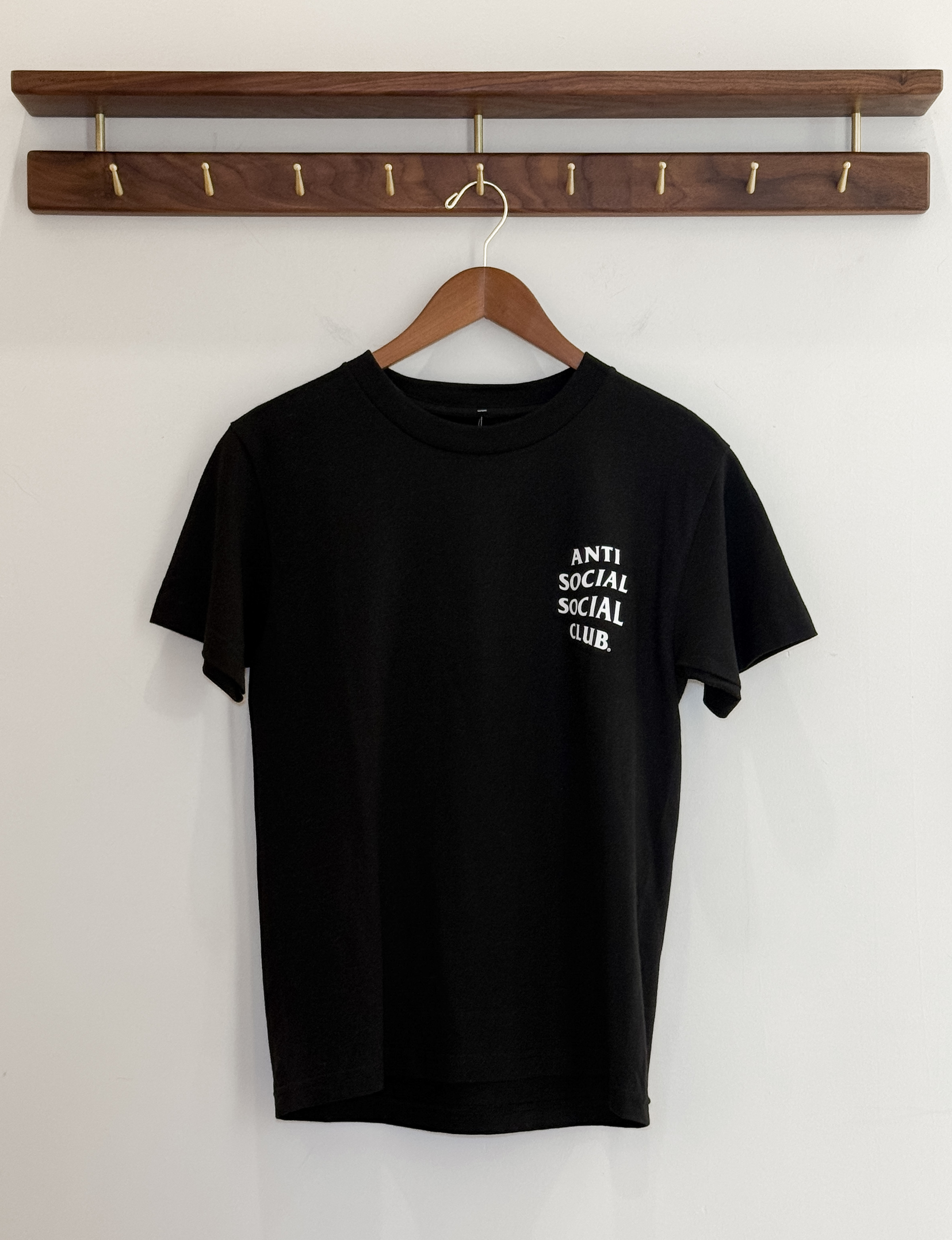 Anti Social Social Club Classic Logo Tee, Black/White