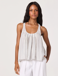 Aggle Top, White/Blue Stripe