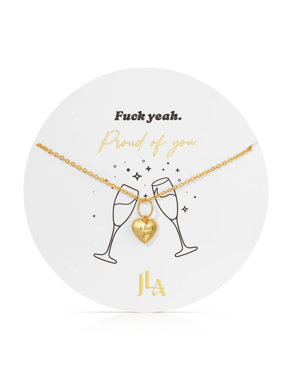 Proud Of You Heart Necklace 16-18", Gold