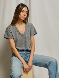 Hendrix V Neck Tee, Heather Grey