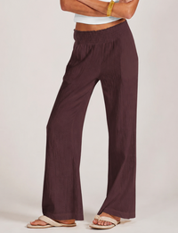 Wide Leg Beach Pant, Umber