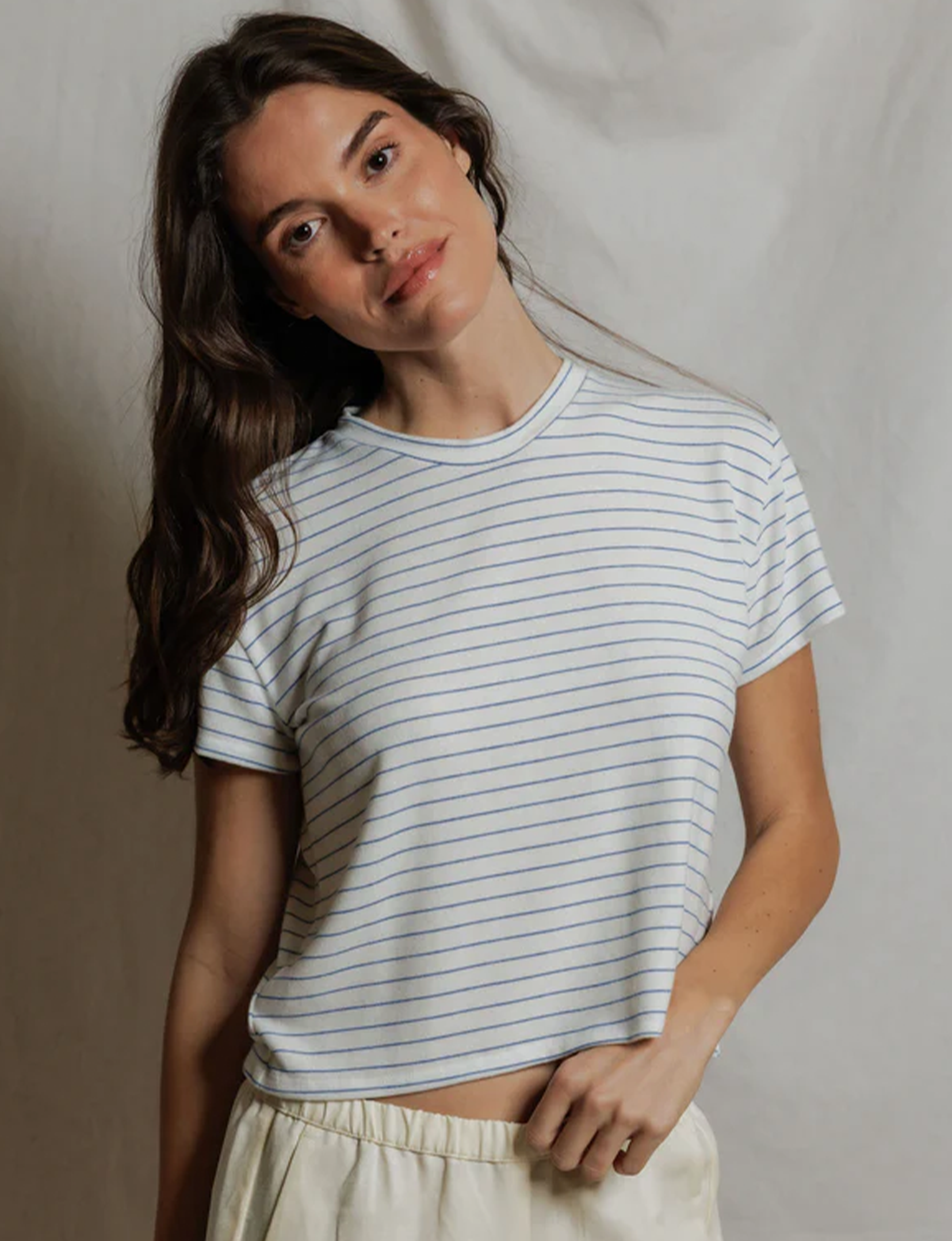 Erin Crew Tee, Pacific Stripe