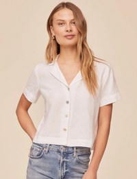 Short Flowy Shirt, White