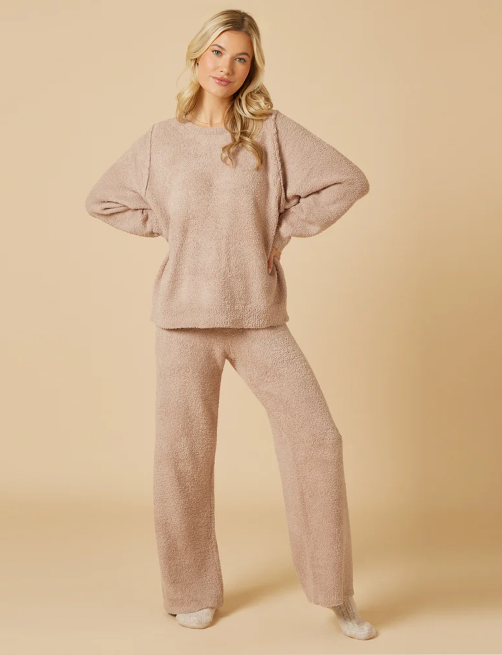 Marshmallow Reverse Seam Bracelet Lounge Set, Coco