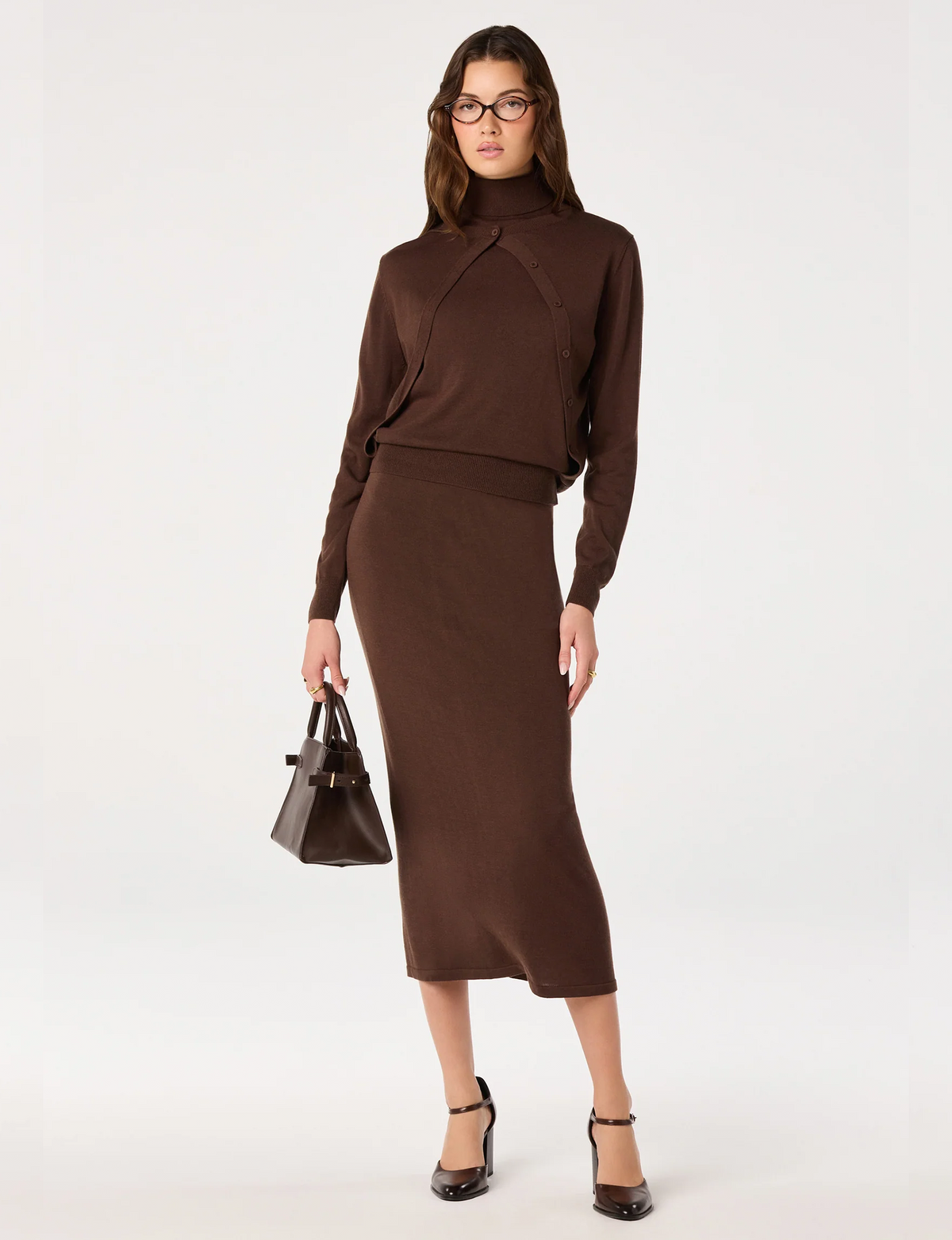 Deora Sweater Skirt, Brown