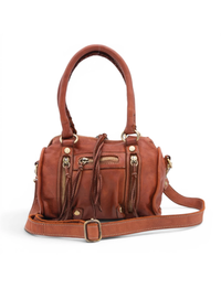 Small Leather Satchel, Cognac