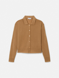 Loose Polo Cardigan, Toffee