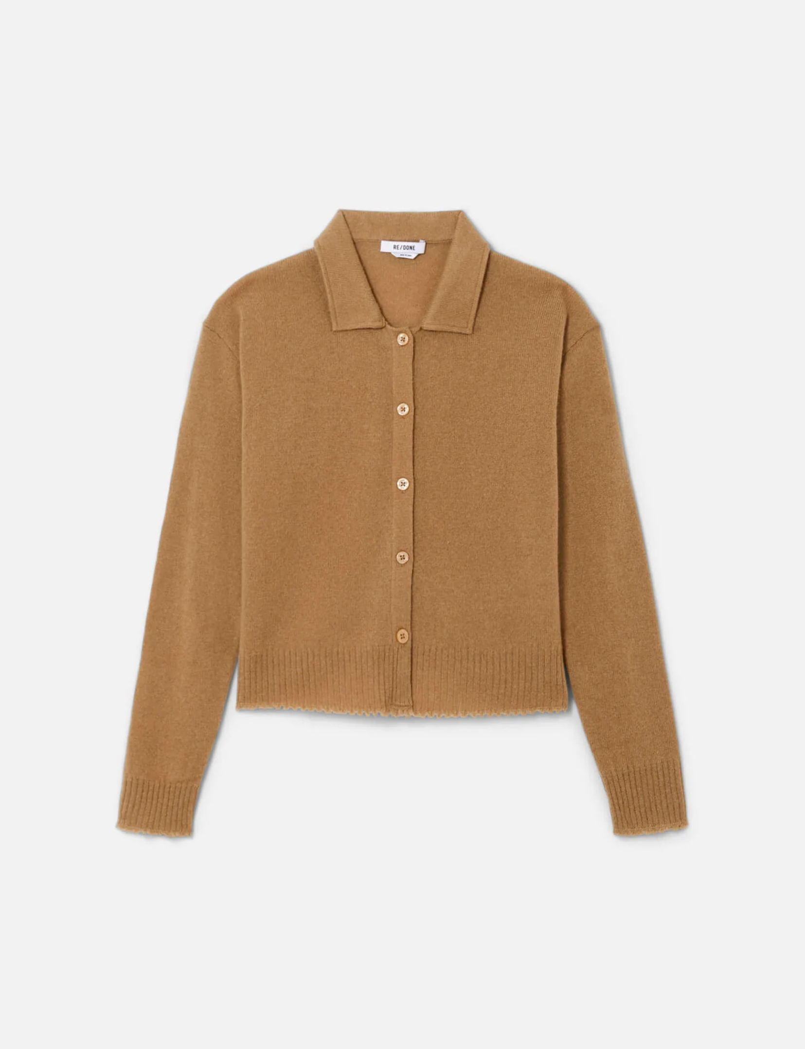 Loose Polo Cardigan, Toffee