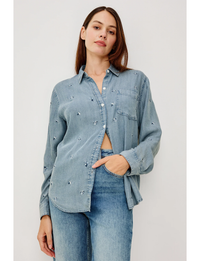 Ingrid Shirt, Blue Blossoms