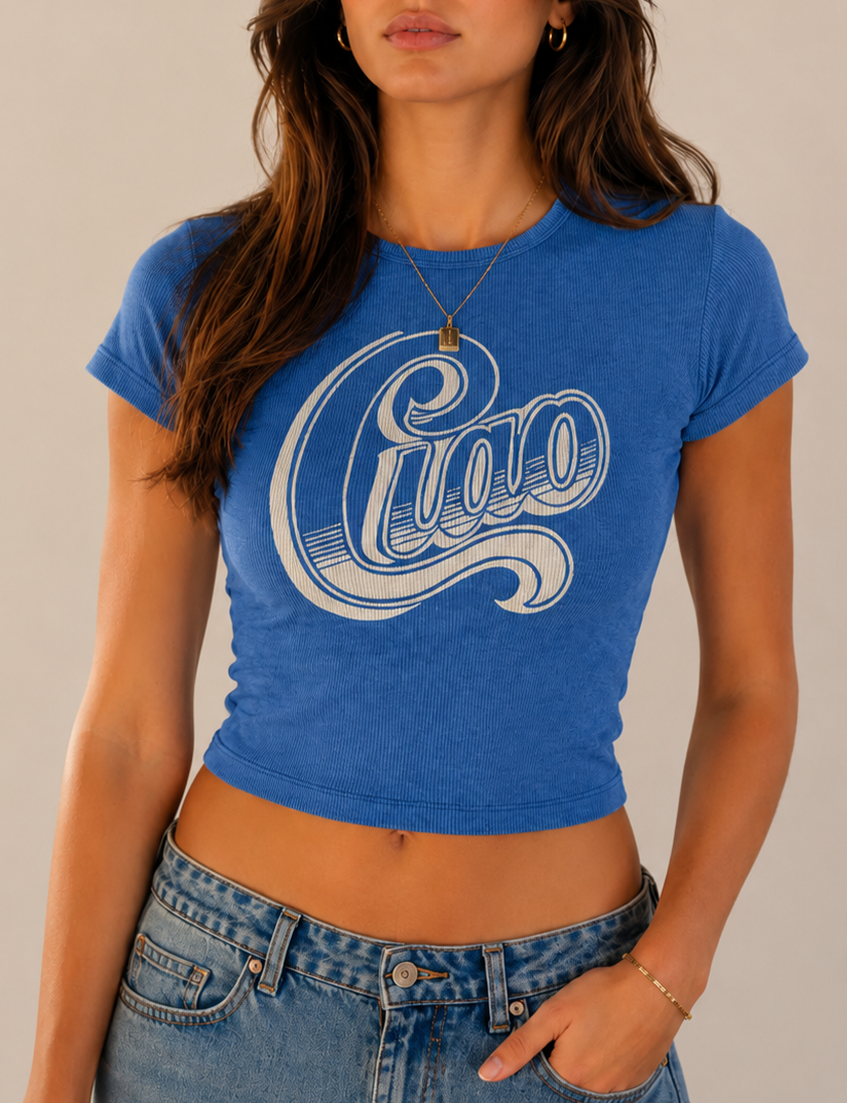 Ciao Baby Tee, Vintage Blue