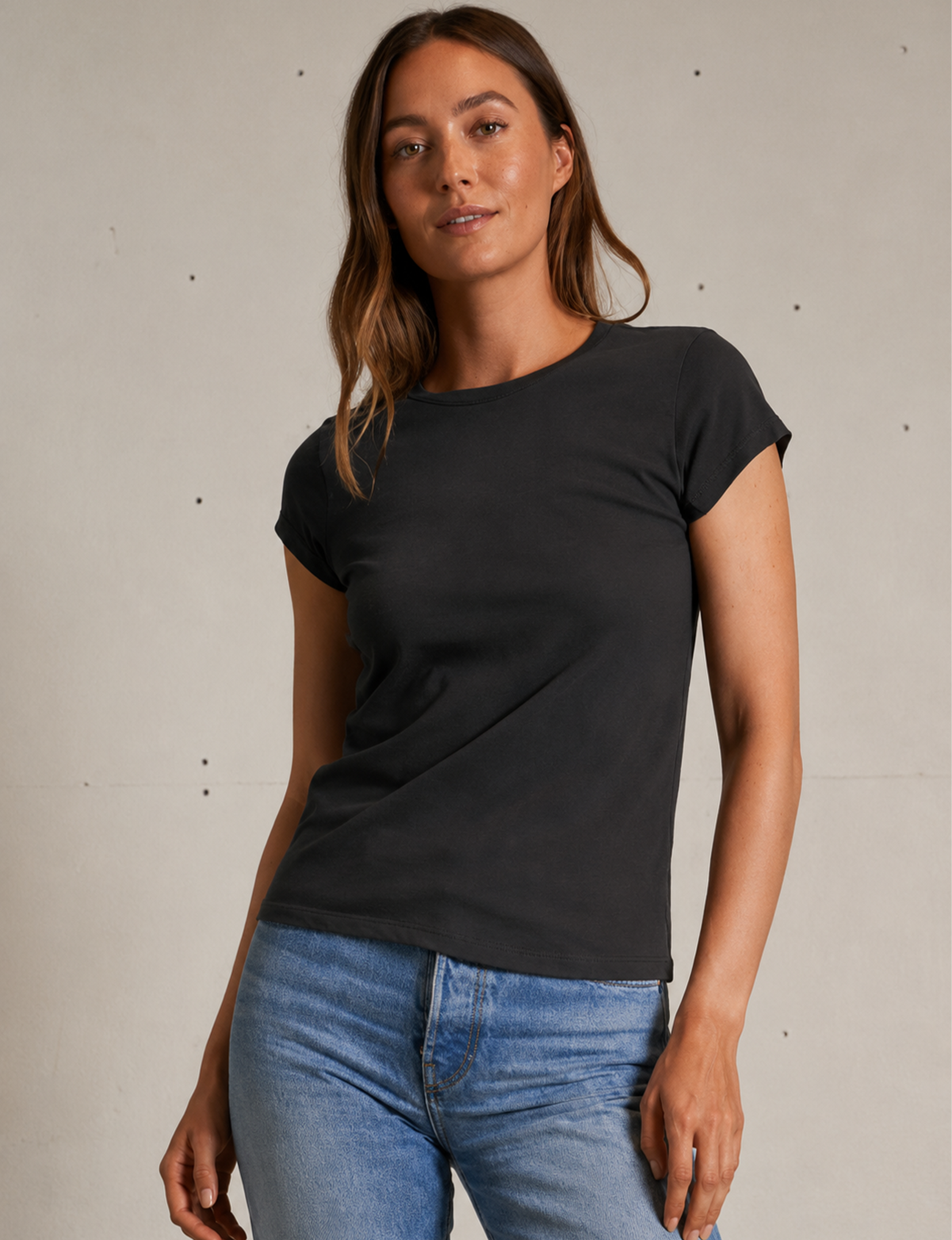 Sheryl Recycled Baby Tee, Vintage Black