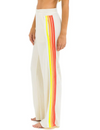 5 Stripe Wide Leg Pocket Sweatpants, Vintage White/White Neon