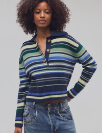 Trading Up Striped Polo, Navy/Combo