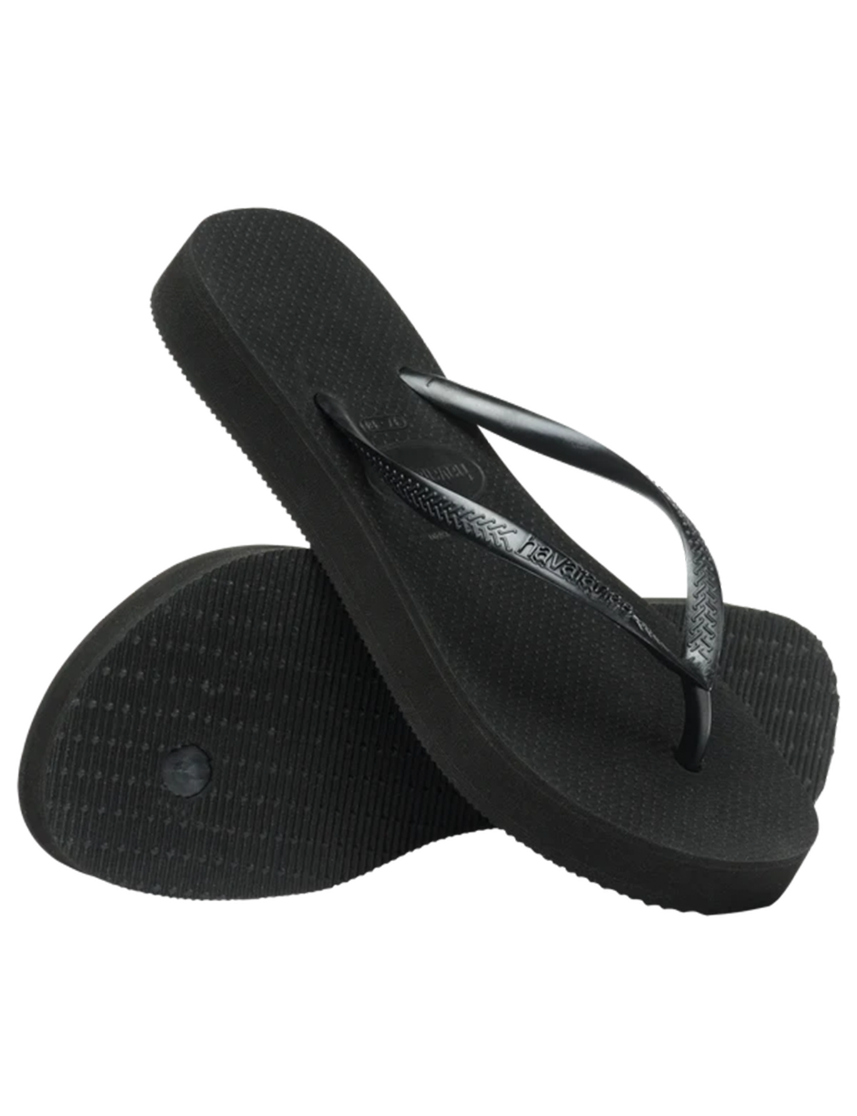 Slim Flatform Sandal, Black