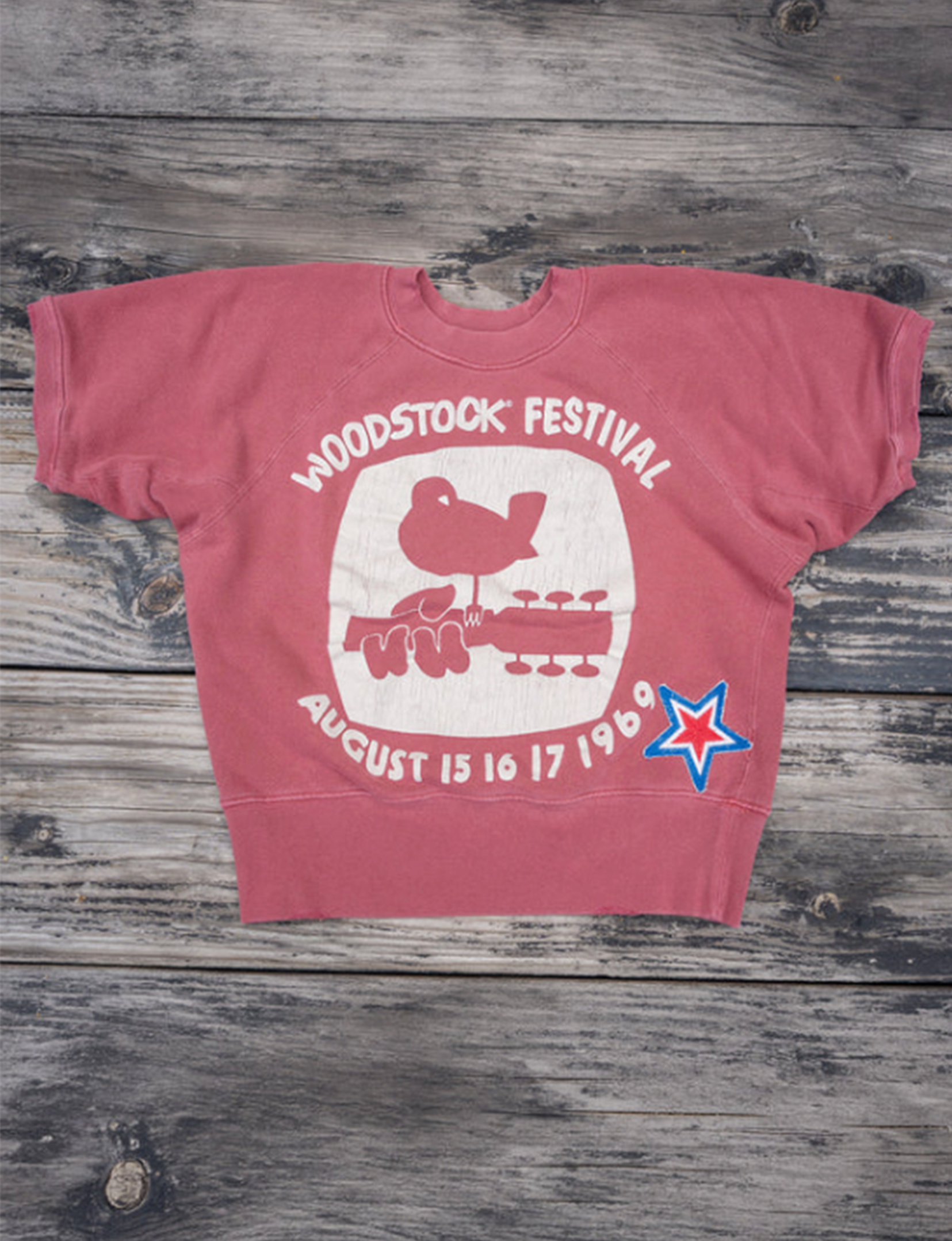 Woodstock Festival Short Sleeve Sweatshirt, Wine