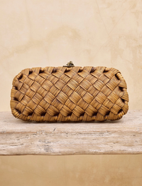 Rattan Wide Clutch, Natural