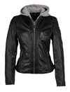 Allice Leather Jacket Hoodie, Black